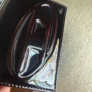 Diesel Men's Patent Burgundy Gloss Wallet